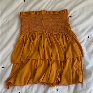 Yellow Anthropology frayed skirt- NEW size XS
